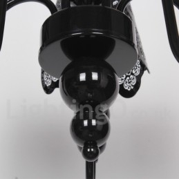Designer Touch Decorative 5 Light Modern Contemporary Hollow Black Candle Style Chandelier