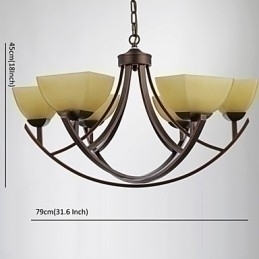 Designer Touch Decorative Chandelier 6 Lights Traditional Classic Vintage Metal