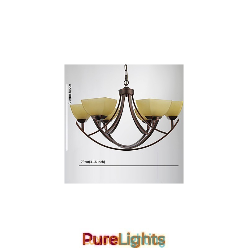 Designer Touch Decorative Chandelier 6 Lights Traditional Classic Vintage Metal