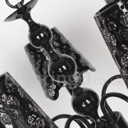 Designer Touch Decorative 5 Light Modern Contemporary Hollow Black Candle Style Chandelier