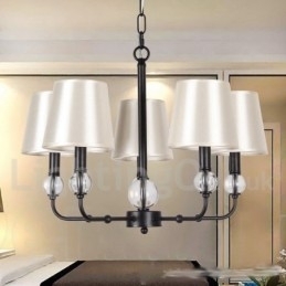 Designer Touch Decorative 5 Light Rustic Retro Black Contemporary Candle Style Chandelier