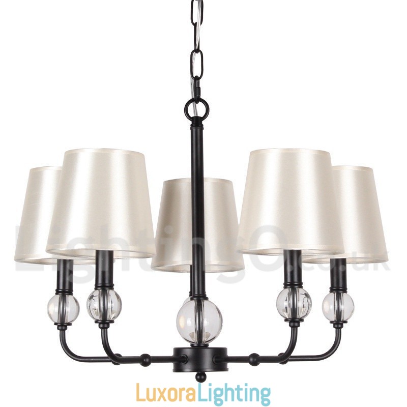 Designer Touch Decorative 5 Light Rustic Retro Black Contemporary Candle Style Chandelier