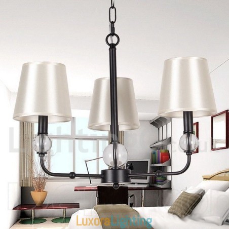 Designer Touch Decorative 3 Light Retro Black Contemporary Candle Style Chandelier