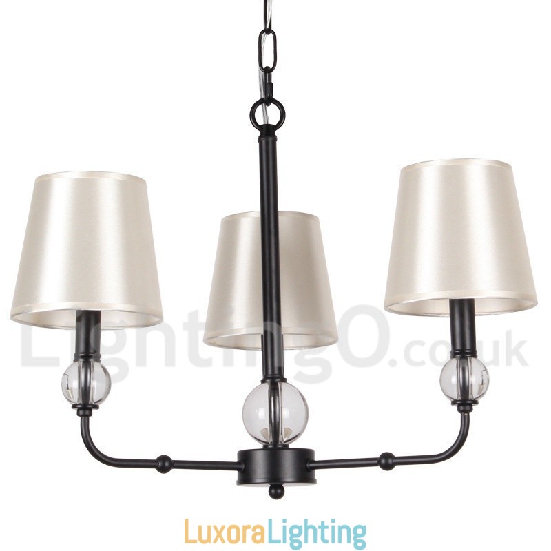 Designer Touch Decorative 3 Light Retro Black Contemporary Candle Style Chandelier