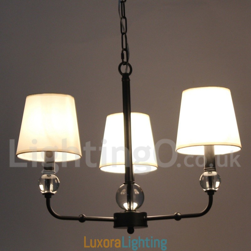 Designer Touch Decorative 3 Light Retro Black Contemporary Candle Style Chandelier