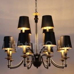 Designer Touch Decorative 12 Light Black Retro Candle Style Chandelier