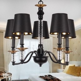 Designer Touch Decorative 5 Light Black Retro Candle Style Chandelier