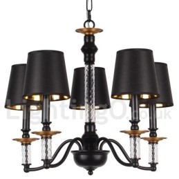Designer Touch Decorative 5 Light Black Retro Candle Style Chandelier