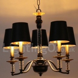 Designer Touch Decorative 5 Light Black Retro Candle Style Chandelier