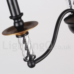 Designer Touch Decorative 5 Light Black Retro Candle Style Chandelier