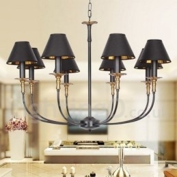 Designer Touch Decorative 8 Light Retro Black Contemporary Candle Style Chandelier