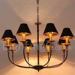 Designer Touch Decorative 8 Light Retro Black Contemporary Candle Style Chandelier
