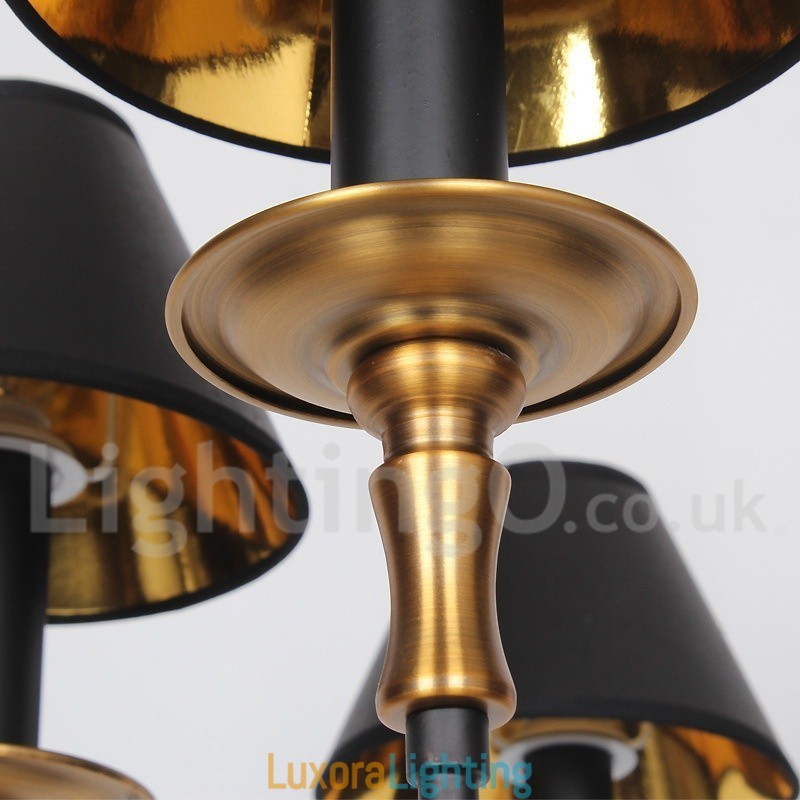 Designer Touch Decorative 8 Light Retro Black Contemporary Candle Style Chandelier