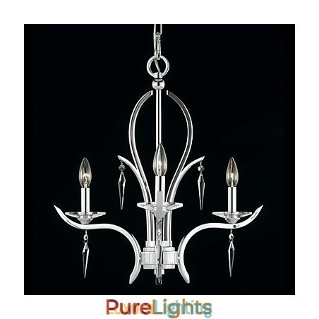 Designer Touch Decorative Candle Featured Crystal Chandelier with 3 Lights in Purple