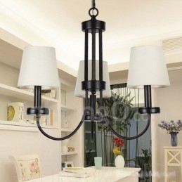 Designer Touch Decorative 3 Light Retro Contemporary Black Candle Style Chandelier