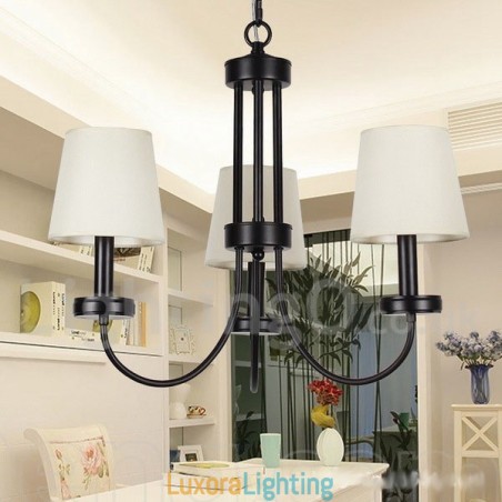 Designer Touch Decorative 3 Light Retro Contemporary Black Candle Style Chandelier