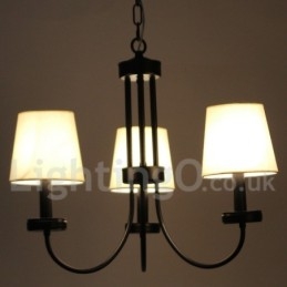 Designer Touch Decorative 3 Light Retro Contemporary Black Candle Style Chandelier