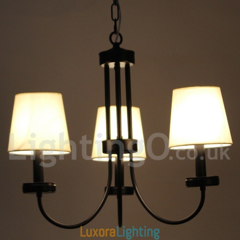 Designer Touch Decorative 3 Light Retro Contemporary Black Candle Style Chandelier