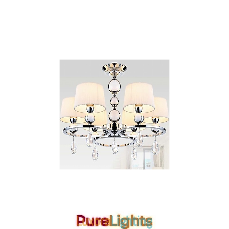 Designer Touch Decorative Modern Contemporary Crystal Chrome Metal Chandelier