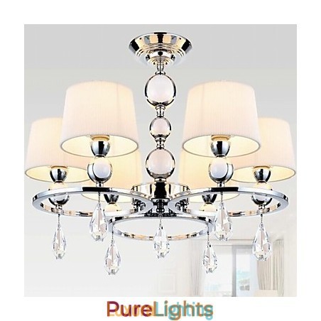 Designer Touch Decorative Modern Contemporary Crystal Chrome Metal Chandelier