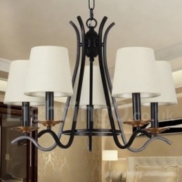 Designer Touch Decorative 5 Light Black Retro Contemporary Candle Style Chandelier