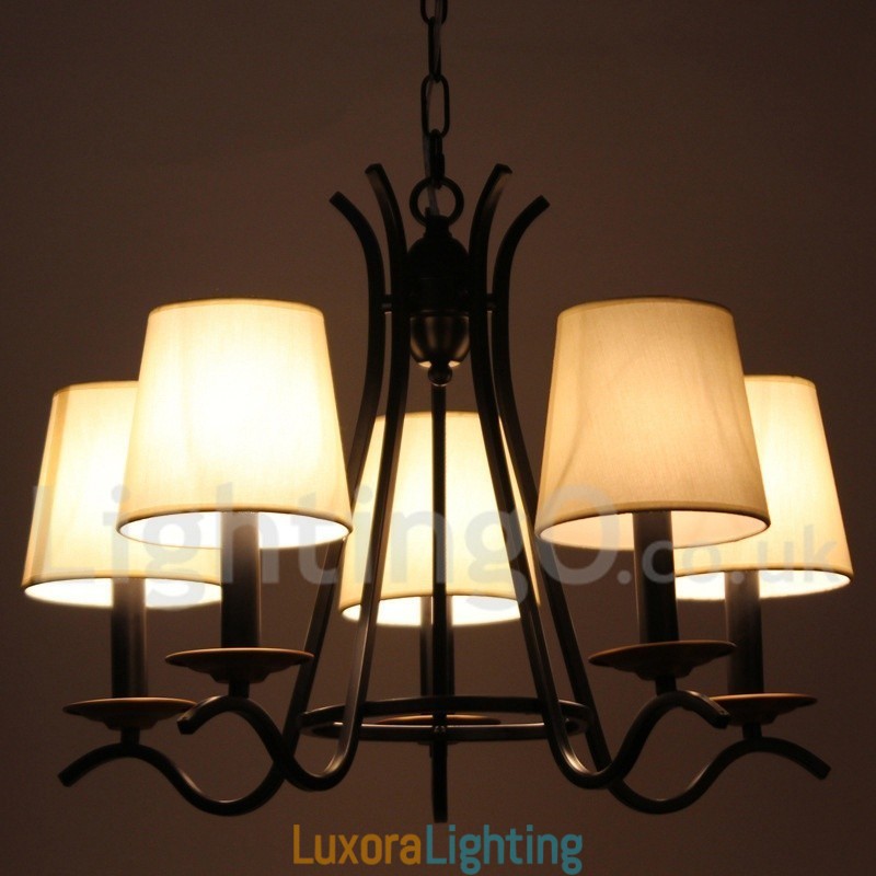 Designer Touch Decorative 5 Light Black Retro Contemporary Candle Style Chandelier