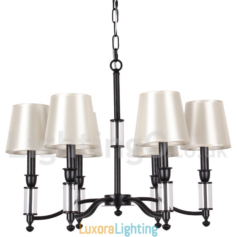 Designer Touch Decorative 6 Light Black Retro Contemporary Candle Style Chandelier