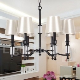 Designer Touch Decorative 6 Light Black Retro Contemporary Candle Style Chandelier