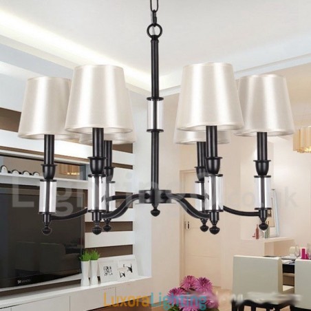 Designer Touch Decorative 6 Light Black Retro Contemporary Candle Style Chandelier