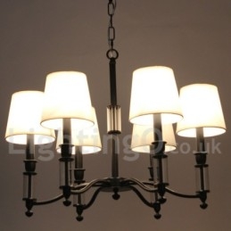 Designer Touch Decorative 6 Light Black Retro Contemporary Candle Style Chandelier