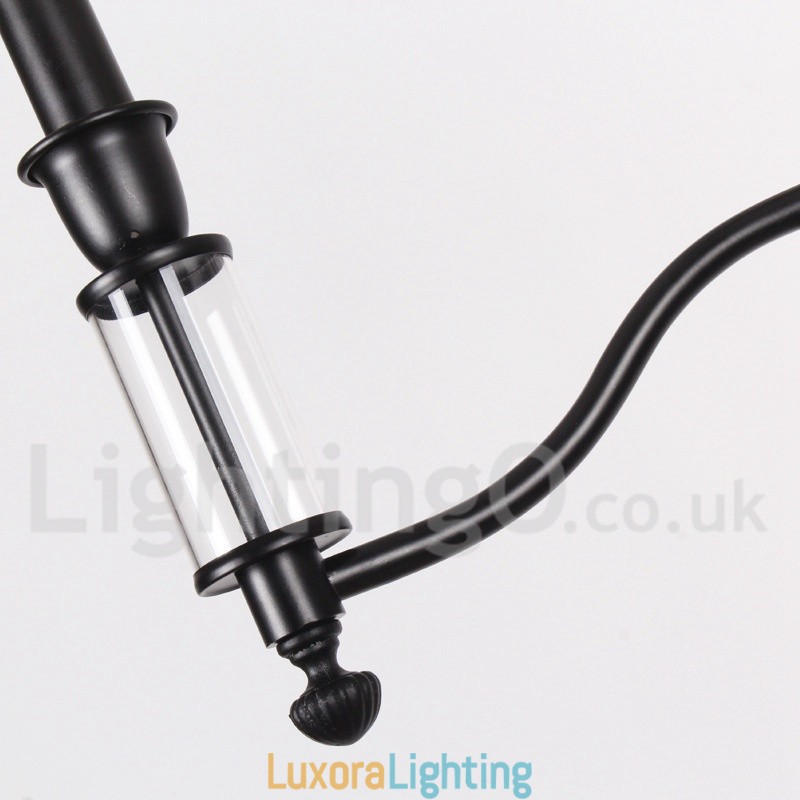 Designer Touch Decorative 6 Light Black Retro Contemporary Candle Style Chandelier