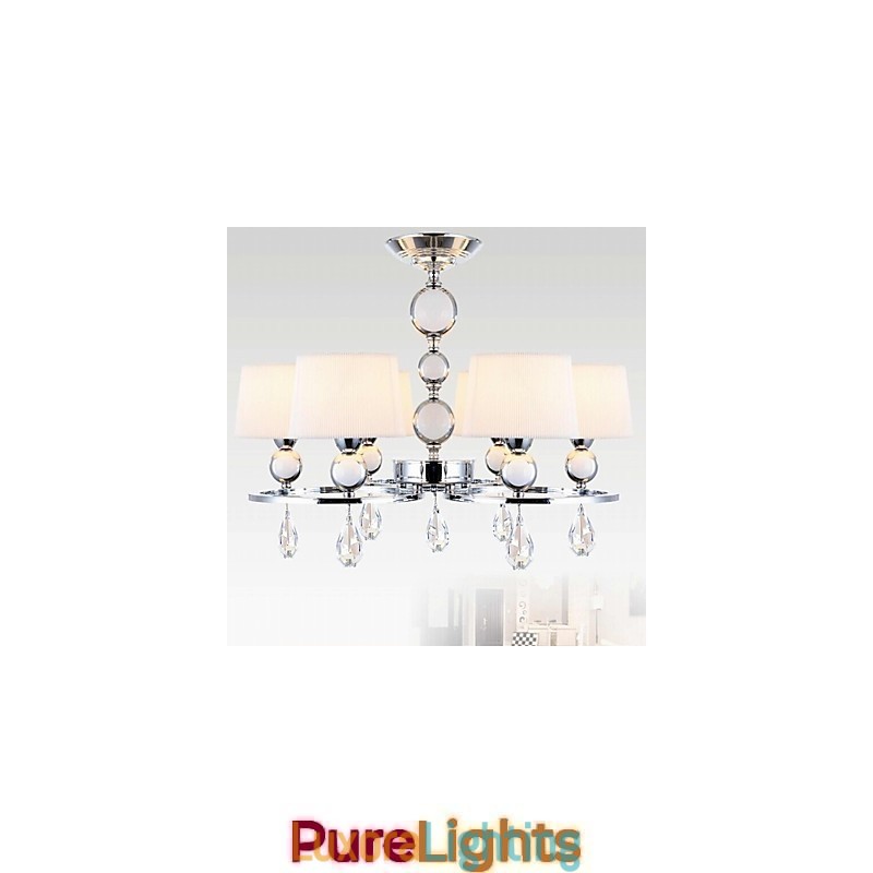Designer Touch Decorative Modern Contemporary Crystal Chrome Metal Chandelier