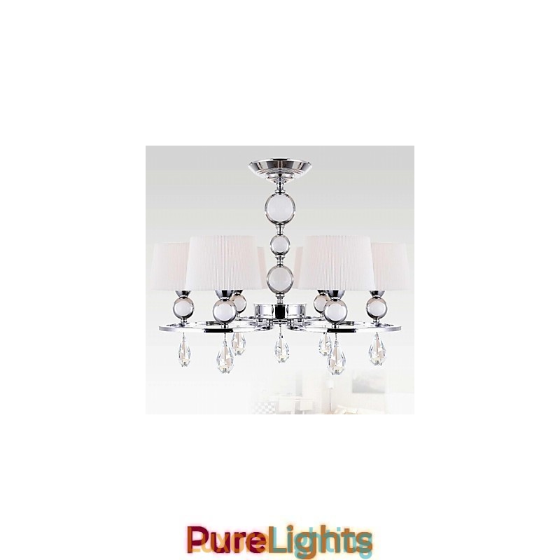 Designer Touch Decorative Modern Contemporary Crystal Chrome Metal Chandelier