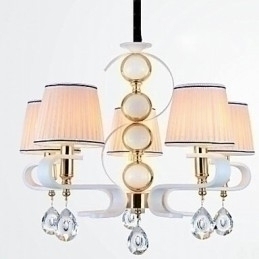 Designer Touch Decorative Fabric Chandelier 5 Light Modern Minimalist High Grade Lamp