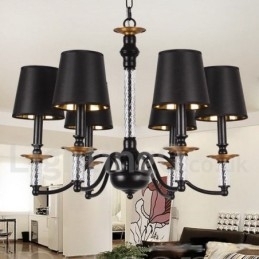 Designer Touch Decorative 6 Light Black Retro Candle Style Chandelier