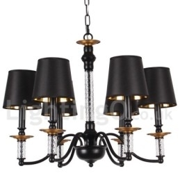 Designer Touch Decorative 6 Light Black Retro Candle Style Chandelier