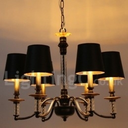 Designer Touch Decorative 6 Light Black Retro Candle Style Chandelier
