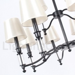 Designer Touch Decorative 12 Light Black 2 Tier Large Chandelier Retro Contemporary Candle Style Chandelier