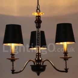 Designer Touch Decorative 3 Light Black Retro Candle Style Chandelier