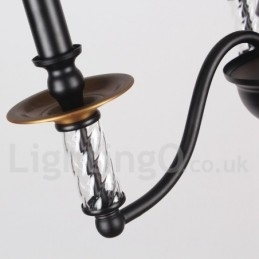 Designer Touch Decorative 3 Light Black Retro Candle Style Chandelier