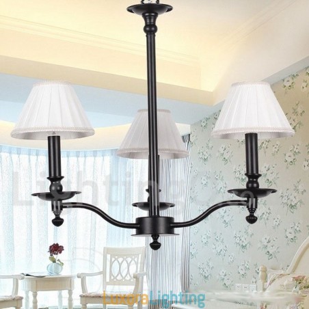 Designer Touch Decorative 3 Light Retro Contemporary Black Candle Style Chandelier