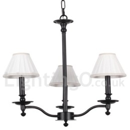 Designer Touch Decorative 3 Light Retro Contemporary Black Candle Style Chandelier