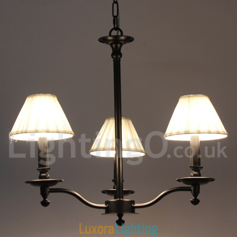 Designer Touch Decorative 3 Light Retro Contemporary Black Candle Style Chandelier