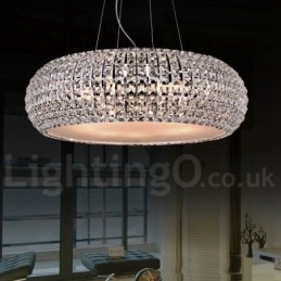 Designer Touch Decorative Modern K9 Crystal Ceiling Pendant Light Indoor Chandelier Drum Lighting Lamps Fixtures