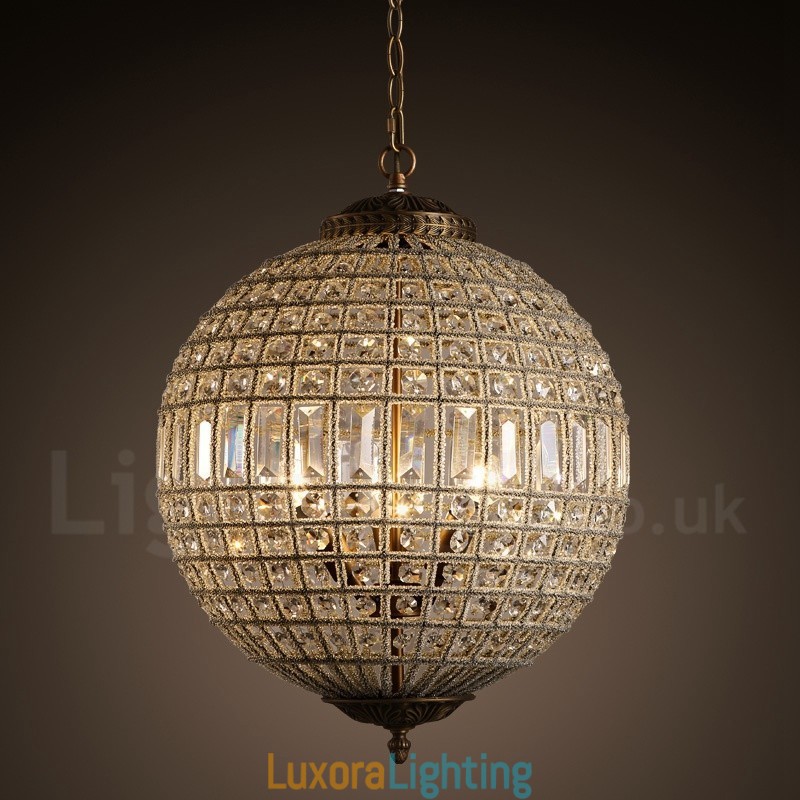 Designer Touch Decorative Globe Modern K9 Crystal Ceiling Pendant Light Indoor Chandelier Drum Lighting Lamps Fixtures