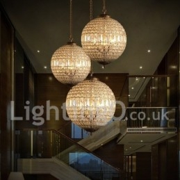 Designer Touch Decorative Globe Modern K9 Crystal Ceiling Pendant Light Indoor Chandelier Drum Lighting Lamps Fixtures