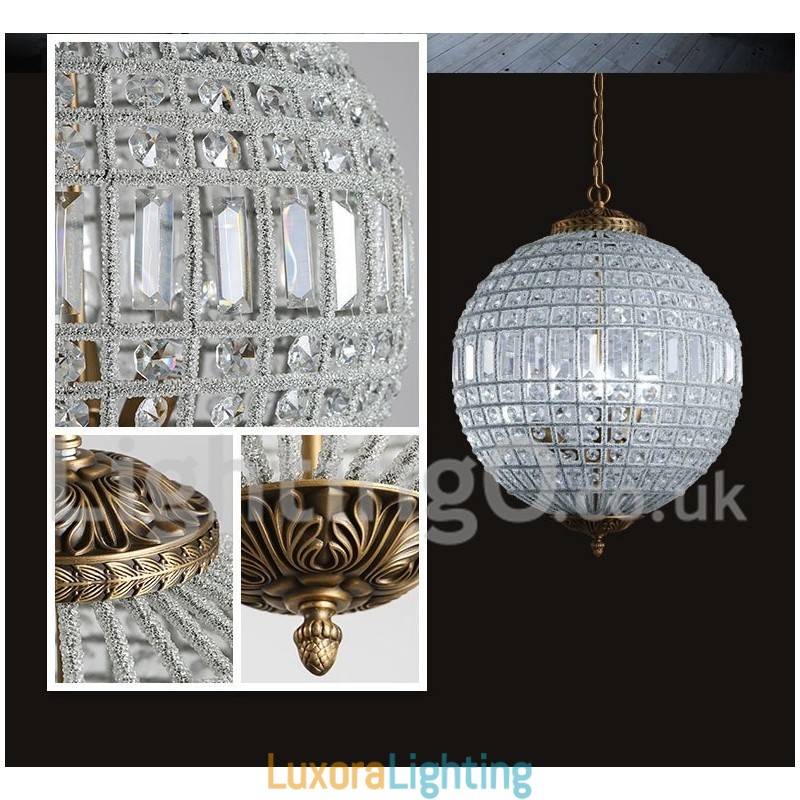 Designer Touch Decorative Globe Modern K9 Crystal Ceiling Pendant Light Indoor Chandelier Drum Lighting Lamps Fixtures