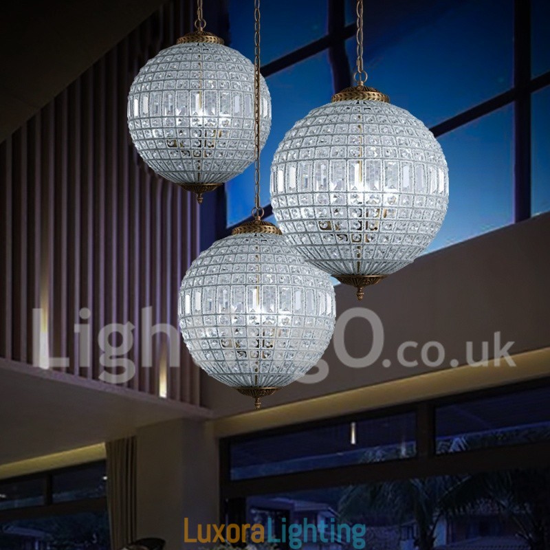 Designer Touch Decorative Globe Modern K9 Crystal Ceiling Pendant Light Indoor Chandelier Drum Lighting Lamps Fixtures