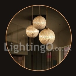 Designer Touch Decorative Globe Modern K9 Crystal Ceiling Pendant Light Indoor Chandelier Drum Lighting Lamps Fixtures