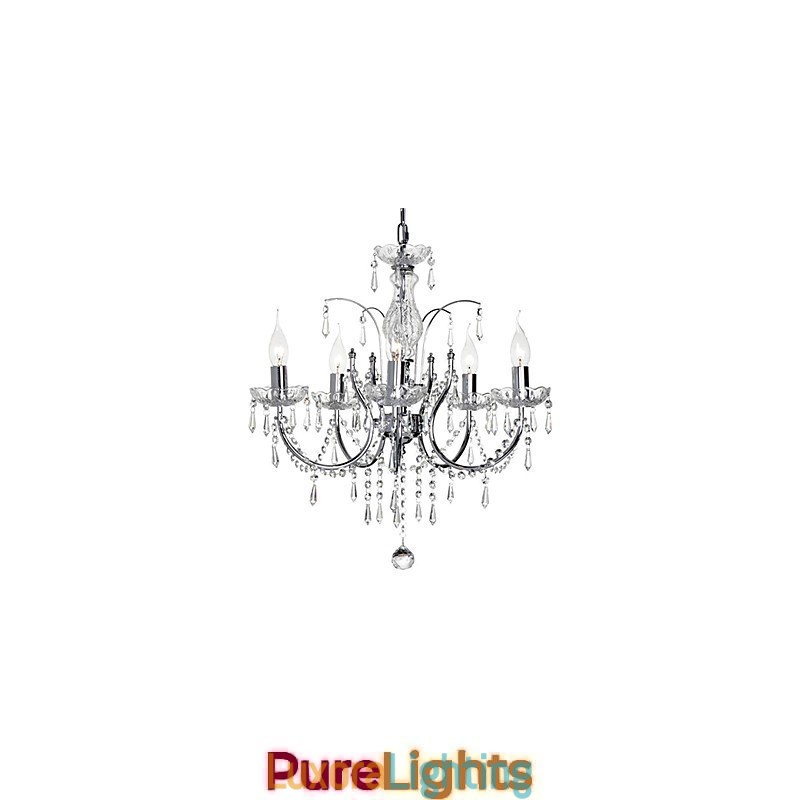 Designer Touch Decorative Elegant Crystal Chandelier with 5 Lights